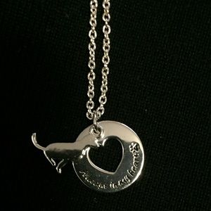 Sterling Heart & Dog Charms on sterling Chain